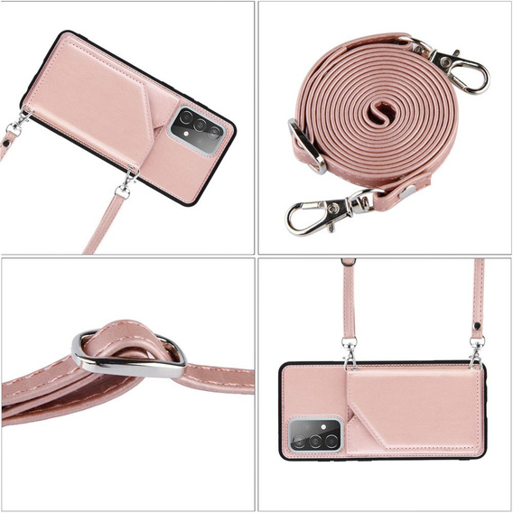 Etui Card Strap do Samsung Galaxy A52 / A52s - Rose Gold