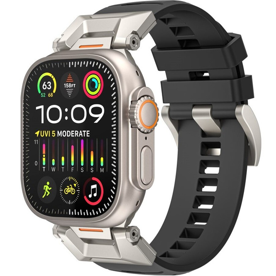 Pasek do Apple Watch 1/2/3/4/5/6/7/8/9/10/11/SE Ultra 1/2/3 42/44/45/46/49mm, Czarny