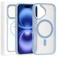 Etui do iPhone 16, do MagSafe, ERBORD Matt Case, przezroczyste / niebieskie + Szkło na ekran