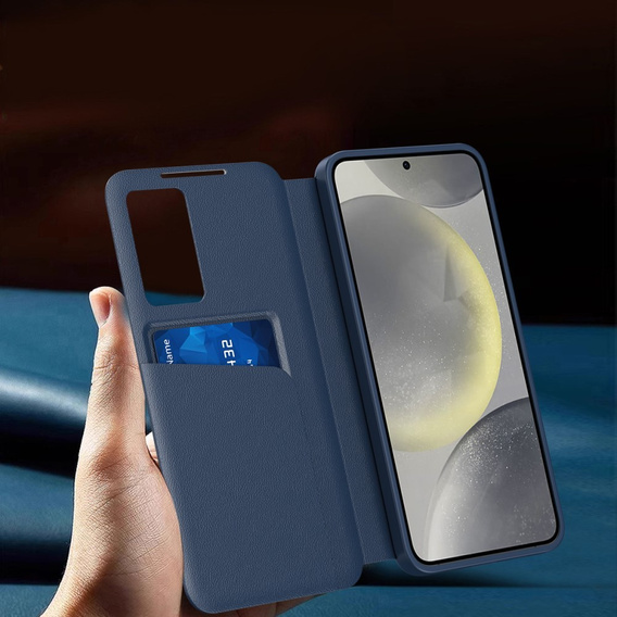 Etui z klapką do Samsung Galaxy S23 Ultra, Smart View Wallet, niebieskie
