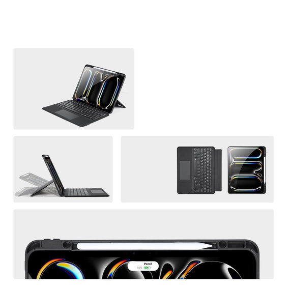Etui z klawiaturą do iPad Pro 13" 2024 (7 gen.), Dux Ducis DK Series, czarne
