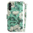 Etui z klapką do Samsung Galaxy A14 4G/5G, Wallet, Flowers białe