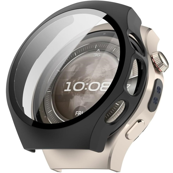2w1 Etui z twardą ramką i szkłem hartowanym do Huawei Watch 5 46mm- czarne