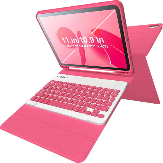 Etui z klawiaturą do iPad 11" 2025 A16 (11 gen.) / iPad 10.9" 2022 (10 gen.), Pen Slot, magenta