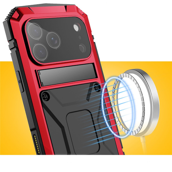 Etui R-JUST z podstawką i wbudowanym szkłem do iPhone 17 Pro Max