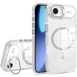 Etui do iPhone 17 Air, do MagSafe, z podstawką, transparentne z szarymi wstawkami