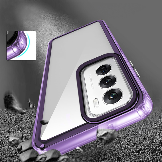 Etui do Oppo A80, Fusion Hybrid, przezroczyste / fioletowe