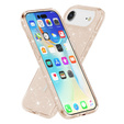 Etui do iPhone 17 Air, do MagSafe, brokat, półprzezroczyste złote