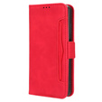 Etui z klapką do Xiaomi Redmi 13C / Poco C65, Card Slot, czerwone