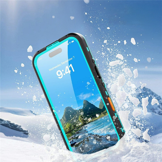 Etui do iPhone 17 Pro, Wodoodporne IP68, SHELLBOX MagSafe, niebieskie