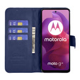 Etui z klapką do Motorola Moto G24 / G24 Power / G04, Rhombus Crossbody Leather, niebieskie
