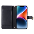 Etui z klapką do iPhone 15, Wallet Zipper Pocket, czarne