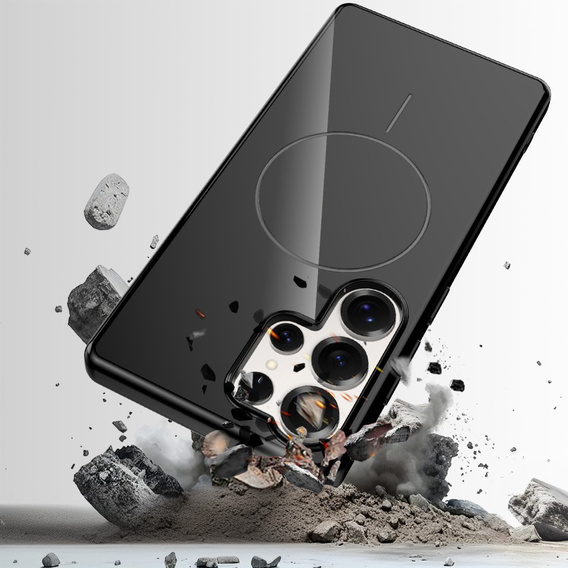 Etui do Samsung Galaxy S25 Ultra, magnetyczne z paskiem – czarne