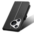 Etui z klapką do Huawei Pura 70, Wallet Smart Magnet, czarne
