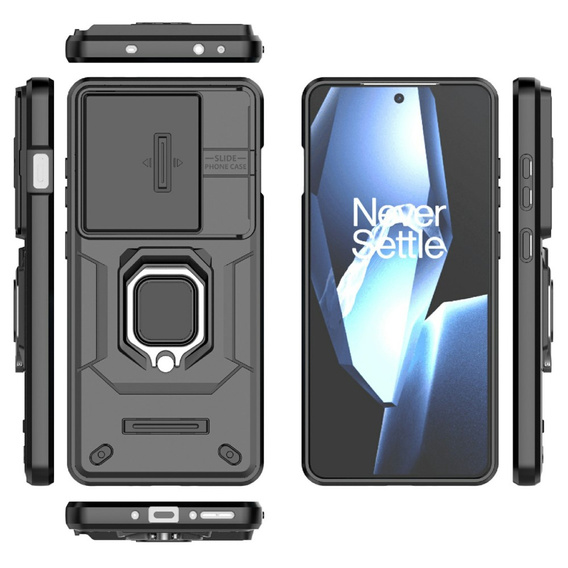Etui do OnePlus 13R, KickStand Camera Lens, czarne