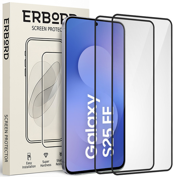 2x Szkło Hartowane ERBORD 3D do Samsung Galaxy S25 FE