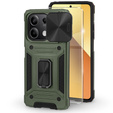 Etui pancerne do Xiaomi Redmi Note 13 5G, CamShield Slide, zielone + Szkło Hartowane 9H