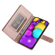 Etui z klapką do iPhone 16, Wallet Zipper Pocket, różowe