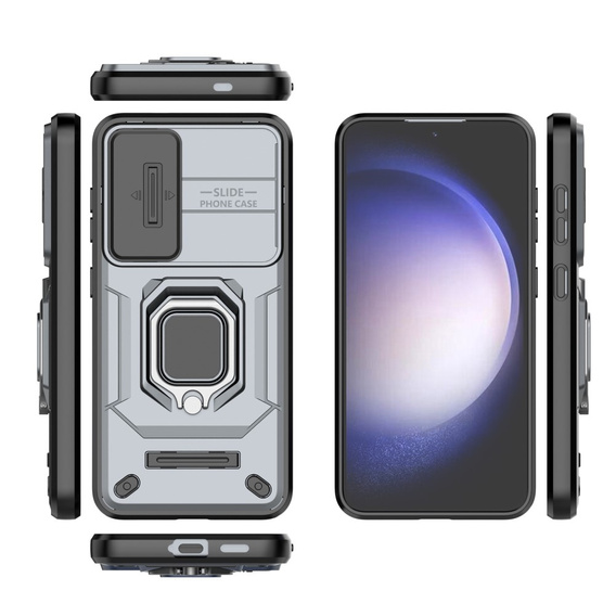 Etui KickStand Camera Lens do Samsung Galaxy S24, szare