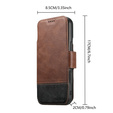 Etui z klapką 2w1 do iPhone 17 Pro Max, SUTENI, do MagSafe, brązowe