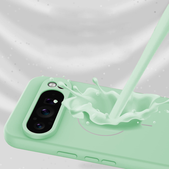 Etui silikonowe do Google Pixel 10 Pro XL, do MagSafe, zielone