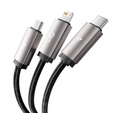 Tech-Protect Kabel UltraBoost 3w1 USB typ-C / microUSB / Lightning 3.5A/100cm, czarny