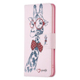 Etui z klapką do Xiaomi 13 Lite, Wallet, Giraffe różowe