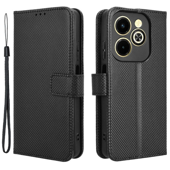 Etui z klapką do Infinix Hot 40i, Wallet Smart Magnet, czarne