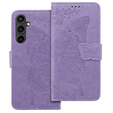 Etui z klapką do Samsung Galaxy S23 FE, Butterfly, fioletowe