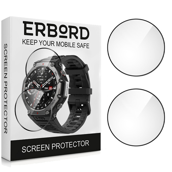2x Szkło Hybrydowe ERBORD do Amazfit T-Rex 3