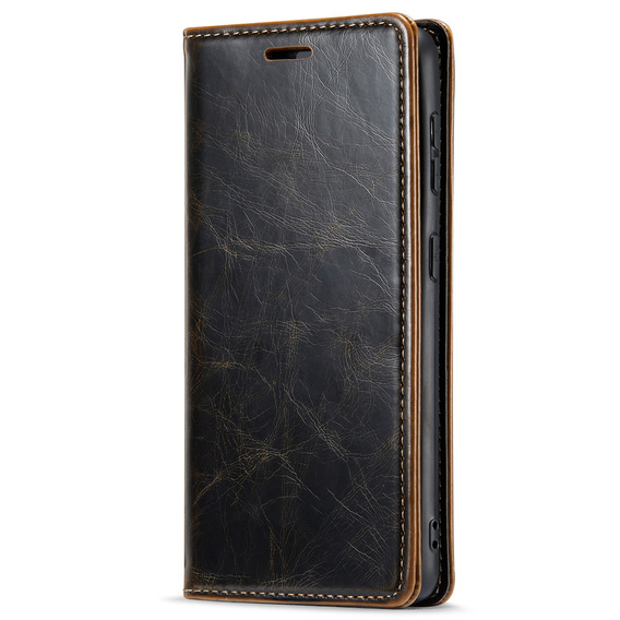 Etui z klapką do Samsung Galaxy S23, ERBORD Waxy Wallet, brązowe
