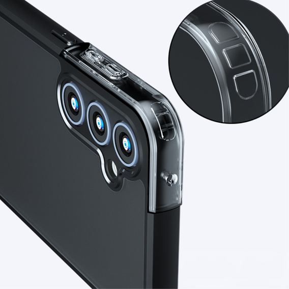 Etui do Samsung Galaxy A15, Fusion, przezroczyste / czarne + Szkło 9H