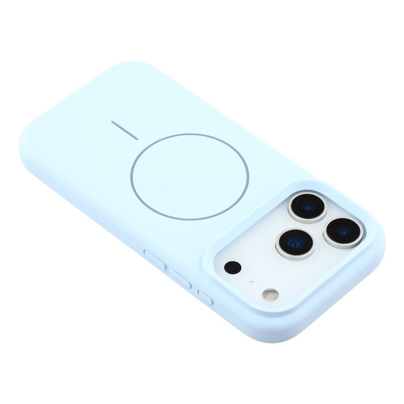 Etui silikonowe do iPhone 17 Pro, do MagSafe, antywstrząsowe, niebieskie