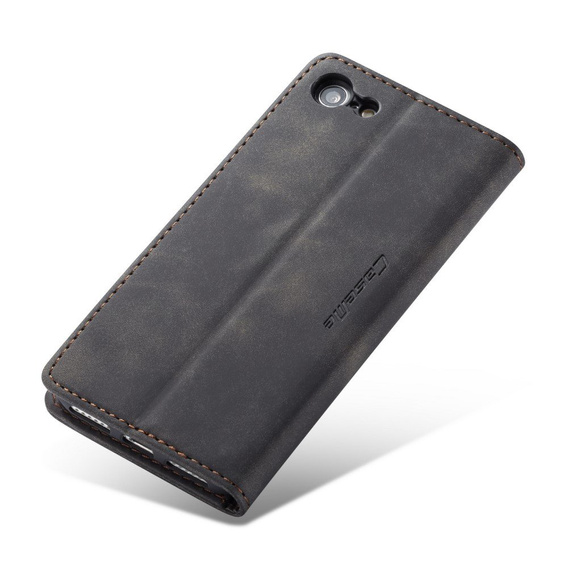Etui CASEME do iPhone 7/8/SE 2020/SE 2022, Leather Wallet Case, czarne