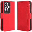 Etui z klapką do Oppo Reno 11F 5G, Card Slot, czerwone