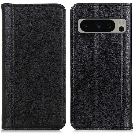 Etui do Google Pixel 8 Pro, Wallet Litchi Leather, czarne