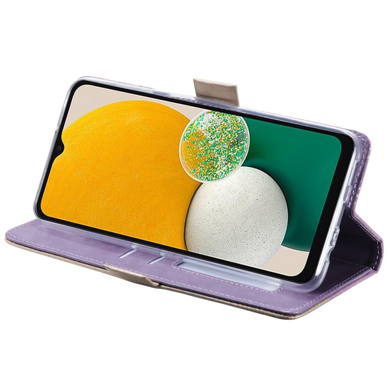 Etui z klapką do Samsung Galaxy A54 5G, Wallet Pocket Zipper Lace, fioletowe