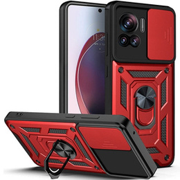 Etui pancerne do Motorola Edge 30 Ultra 5G, CamShield Slide, czerwone