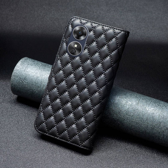 Etui z klapką do Oppo A17, Wallet, BINFEN COLOR, czarne