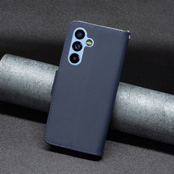 Etui z klapką do Samsung Galaxy A54 5G, Wallet Litchi Magnet, granatowe