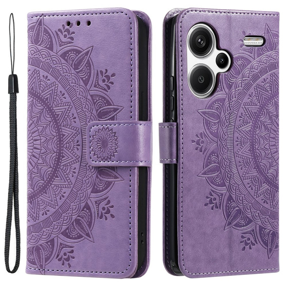 Etui z klapką do Xiaomi Redmi Note 13 Pro+, Mandala, fioletowe
