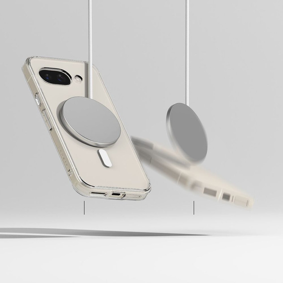 Etui Ringke do Google Pixel 9A, Fusion MagSafe, Przezroczyste + Szkło Hartowane 9H