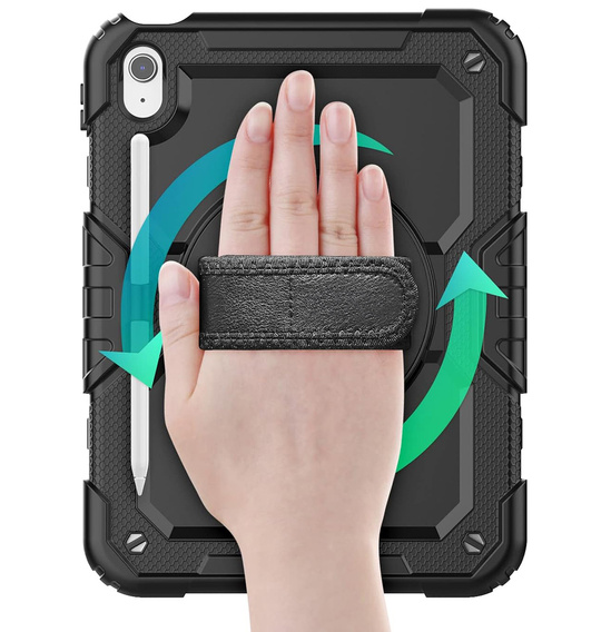 Etui do iPad Air 13" 2025/2024 (7/6 gen.), Pancerne obrotowe 360, Czarne