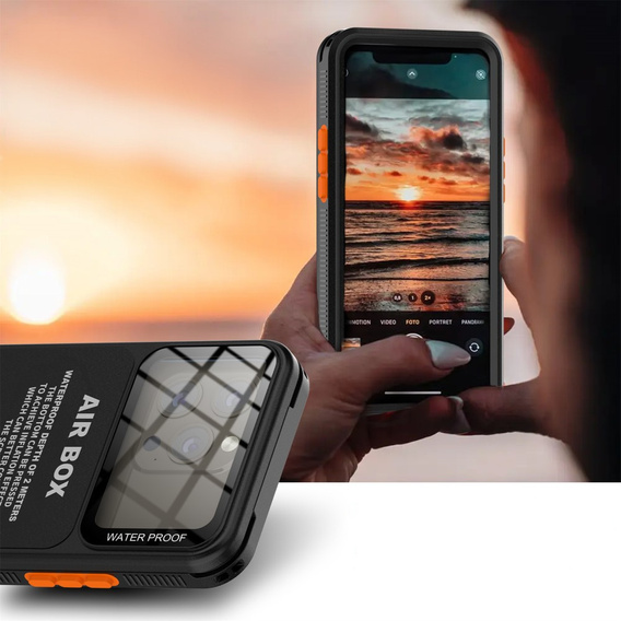 Etui Wodoodporne IP68 do iPhone 15 Pro, SHELLBOX Air Box, czarne