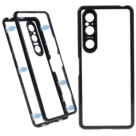 Etui do Sony Xperia 1 V, Magnetic Dual Glass, czarne