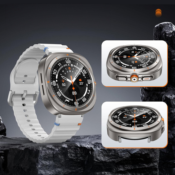 2w1 Etui + Szkło Hartowane do Samsung Galaxy Watch 7 40mm, Tytanowe złoto