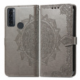 Etui z klapką do TCL 20 SE, Mandala, szare