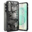 Etui Ringke Fusion X do Galaxy S25+ Plus, Kamuflaż + Szkło Hartowane 9H