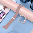 Bransoleta + Etui z Diamentami do Apple Watch 4/5/6/SE 40mm, Różowa