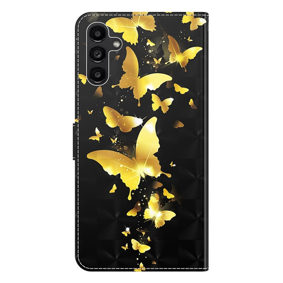 Etui z klapką do Samsung Galaxy A14 4G/5G, Wallet, Butterflies złote